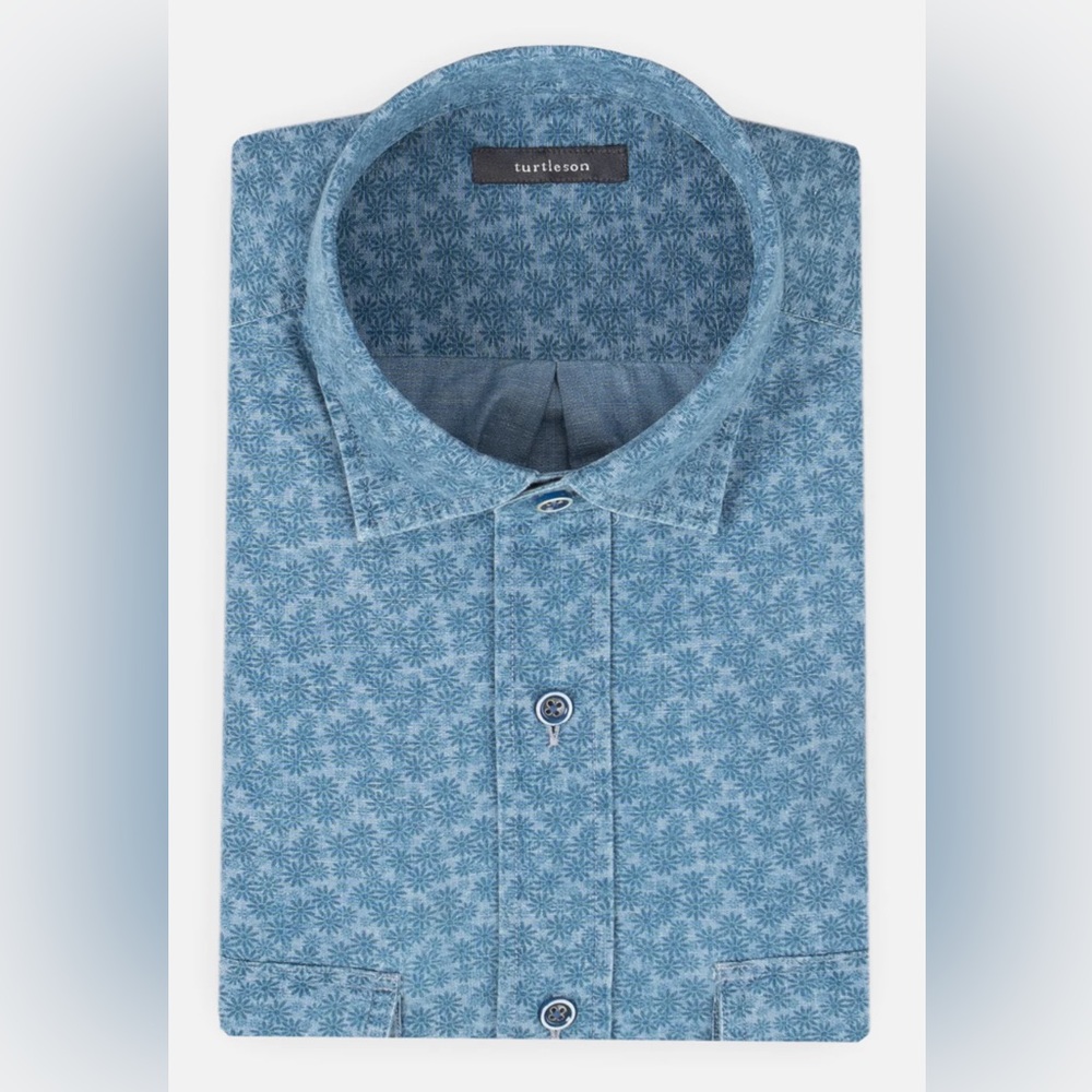 Turtleson LUKE FLORAL CHAMBRAY WORK SHIRT